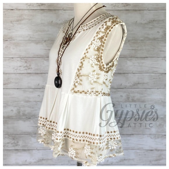 POL Babydoll Embroidery Peplum Top - Picture 7 of 12